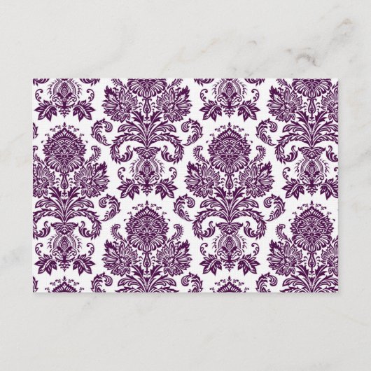3x5 Kartenplatine Lila Damassohle Begleitkarte (Rückseite)