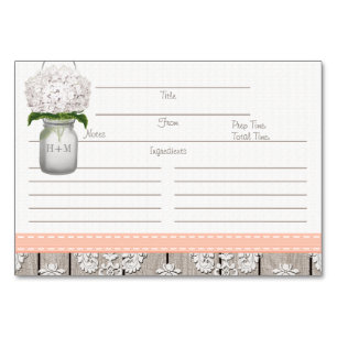 3x5 Peach Hydrangea Mason Jar Recife Karten
