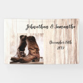 3'x5' Personalisiert Banner Boots Country Rustic W (Horizontal)