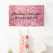 3'x5' Personalisierte Banner Rose Gold Glitzer (Insitu)