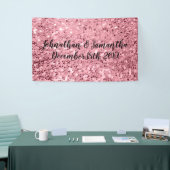 3'x5' Personalisierte Banner Rose Gold Glitzer (Messeveranstaltung)