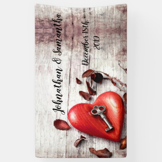 3'x5' Personalisierter Banner Land Holzschlüssel f (Vertikal)