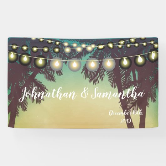 3'x5' Personalisiertes Banner Beach Sonnenuntergan (Horizontal)