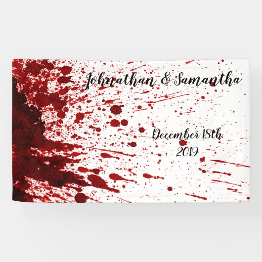 3'x5' Personalisiertes Banner Blut Spritzer Vampir (Horizontal)