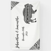 3'x5' Personalisiertes Banner Boho Buffalo Tribal (Vertikal)