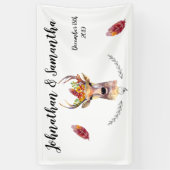 3'x5' Personalisiertes Banner Boho Deer Buck Head (Vertikal)