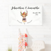 3'x5' Personalisiertes Banner Boho Deer Buck Head (Insitu)