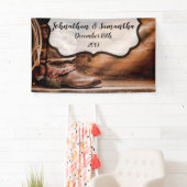 3'x5' Personalisiertes Banner Cowboy Boots Barn Wo (Insitu)