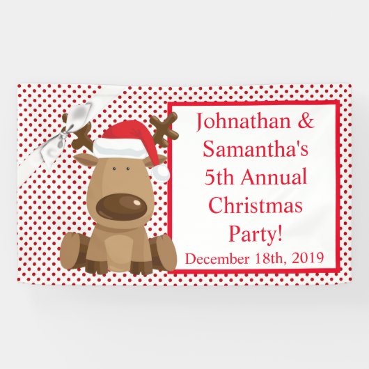 3'x5' Personalisiertes Banner Rentierfinder XMAS (Horizontal)