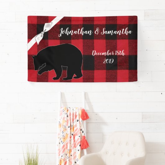 3'x5' Personalisiertes Banner Roter Buffalo Karier (Insitu)