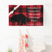 3'x5' Personalisiertes Banner Roter Karierter Bär (Insitu)