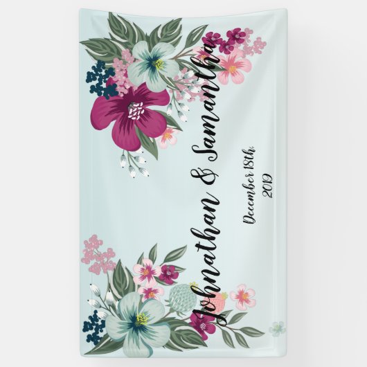 3'x5' Personalisiertes Banner Tropical Blume auf B (Vertikal)