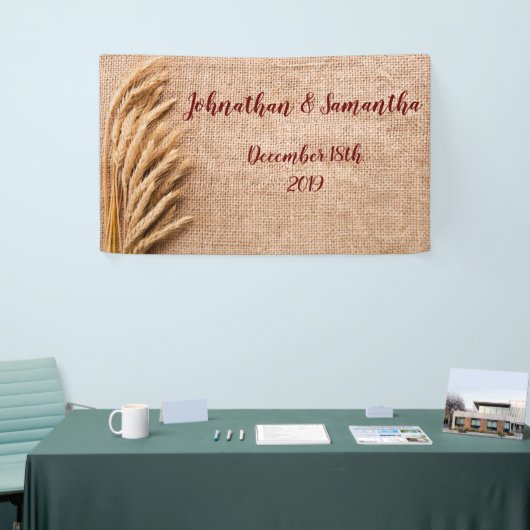 3'x5' Personalisiertes Banner Weizen auf Burlap-Sa (Messeveranstaltung)