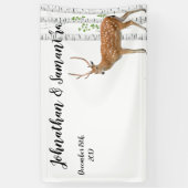 3'x5' Personalisiertes Banner XMAS Deer Doe Woodla (Vertikal)
