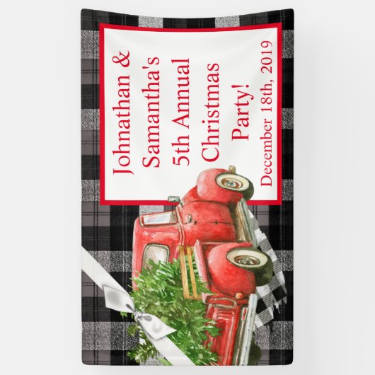 3'x5' Personalisiertes Banner XMAS LKW Weihnachtsb (Vertikal)