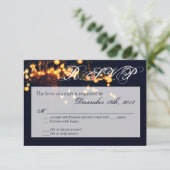 3x5 R.S.V.P. Antwort Card Eichenbaum-String Lights (Stehend Vorderseite)