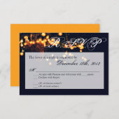 3x5 R.S.V.P. Antwort Card Eichenbaum-String Lights (Vorne/Hinten)