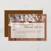 3x5 R.S.V.P. Antwort Card Mason Jar Candle Lights (Vorne/Hinten)