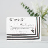 3x5 R.S.V.P. Antwort Card Navy Summer Dress Whites (Stehend Vorderseite)