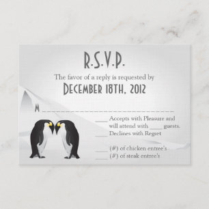 3x5 R.S.V.P. Antwort Card Pinguine Mate for Life