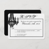 3x5 R.S.V.P. Antwort Karte Crystal Chandelier Glit (Vorne/Hinten)