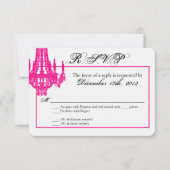 3x5 R.S.V.P. Antwort Karte Crystal Chandelier Glit (Vorderseite)