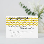 3x5 R.S.V.P. Antwort-Karte Gel-Glitzer Zickzack St RSVP Karte (Stehend Vorderseite)