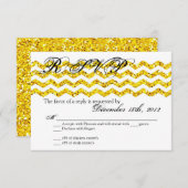 3x5 R.S.V.P. Antwort-Karte Gel-Glitzer Zickzack St RSVP Karte (Vorne/Hinten)