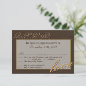 3x5 R.S.V.P. Antwort-Karte Gold Foil Glitzer Liebe RSVP Karte (Stehend Vorderseite)