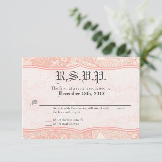 3x5 R.S.V.P. Antwort Karte Land Korallenspitze Dru (Stehend Vorderseite)