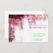 3x5 R.S.V.P. Antwort-Karte Neon Grunge Scratch Col RSVP Karte (Vorne/Hinten)