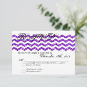 3x5 R.S.V.P. Antwort-Karte Purp-Glitzer Zickzack S RSVP Karte (Stehend Vorderseite)