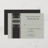 3x5 R.S.V.P. Antwort Karte Schwarze Krawatte Affai (Vorne/Hinten)