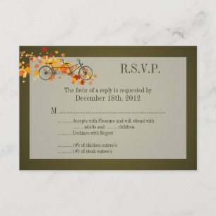3x5 R.S.V.P. Antwortkarte Braunes Doppelfahrrad RSVP Karte