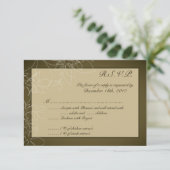 3x5 R.S.V.P. Antwortkarte Herbstflorale Fall braun RSVP Karte (Stehend Vorderseite)