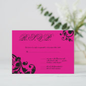 3x5 R.S.V.P. Antwortkarte Hot Pink Blütenblätterun RSVP Karte (Stehend Vorderseite)