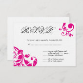 3x5 R.S.V.P. Antwortkarte Hot Pink Blütenblätterun RSVP Karte (Vorne/Hinten)