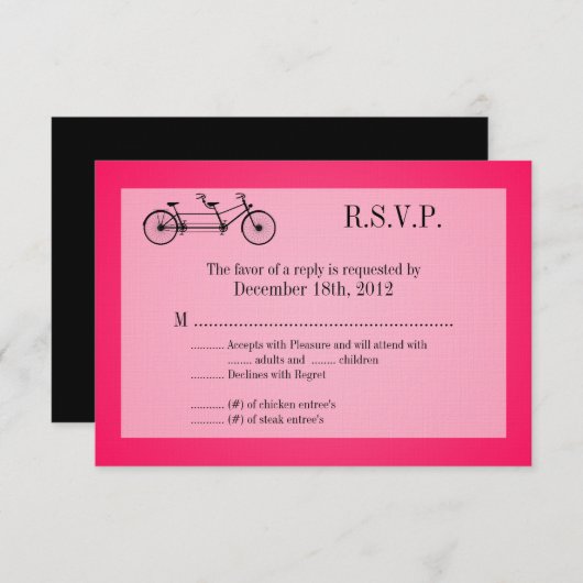 3x5 R.S.V.P. Antwortkarte Hot-Pink-Doppelrad RSVP Karte (Vorne/Hinten)