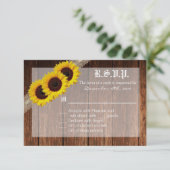 3x5 R.S.V.P. Antwortkarte Land Sonnenblumen Holz RSVP Karte (Stehend Vorderseite)