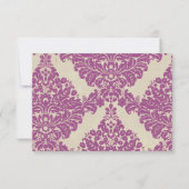 3x5 R.S.V.P. Antwortkarte Lila Goldene Damassohle RSVP Karte (Rückseite)