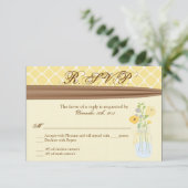 3x5 R.S.V.P. Antwortkarte Mason Jar Blume RSVP Karte (Stehend Vorderseite)
