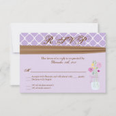 3x5 R.S.V.P. Antwortkarte Mason Jar Blume RSVP Karte (Vorderseite)