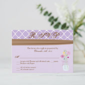 3x5 R.S.V.P. Antwortkarte Mason Jar Blume RSVP Karte (Stehend Vorderseite)