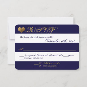 3x5 R.S.V.P. Antwortkarte Moderne Streifen Navy We RSVP Karte