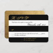 3x5 R.S.V.P. Antwortkarte Moderner Streifen Schwar RSVP Karte (Vorne/Hinten)