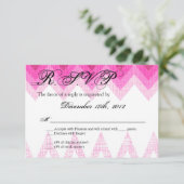 3x5 R.S.V.P. Antwortkarte Ombre Zickzack rosa RSVP Karte (Stehend Vorderseite)