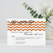 3x5 R.S.V.P. Antwortkarte Oran Glitzer Zickzack St RSVP Karte (Stehend Vorderseite)