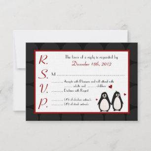 3x5 R.S.V.P. Antwortkarte Pinguin Liebe Couple Mat RSVP Karte