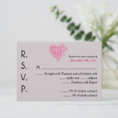 3x5 R.S.V.P. Antwortkarte Rosa Blütenblätter Blume RSVP Karte (Stehend Vorderseite)