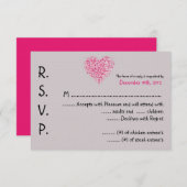 3x5 R.S.V.P. Antwortkarte Rosa Blütenblätter Blume RSVP Karte (Vorne/Hinten)